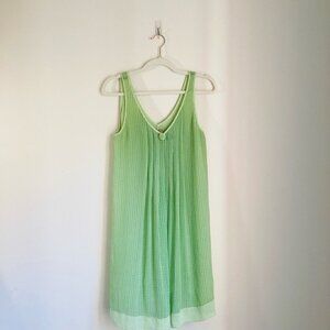 Vintage-Style Lime Green Sleeveless Midi Dress With V-Neck & Rosette Size S